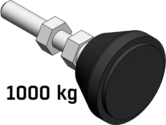 Pied articulé en PA - 1000 kg pour profilé aluminium