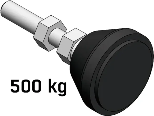 Pied articulé en PA - 500 kg pour profilé aluminium