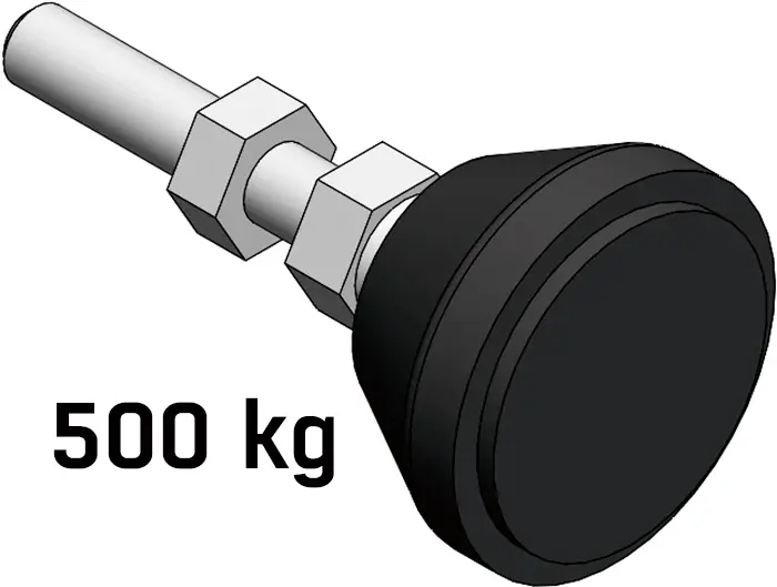 Pied articulé en PA - 500 kg pour profilé aluminium