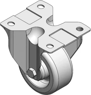 Roulette fixe à platine 4 trous pour profilé aluminium