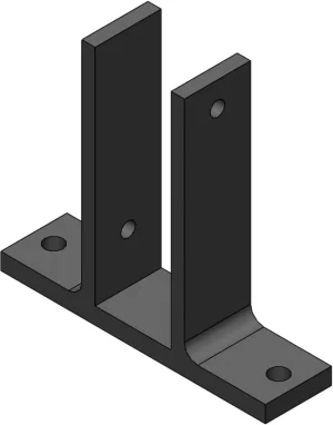 Patte de fixation double au sol pour profilé aluminium 45x45