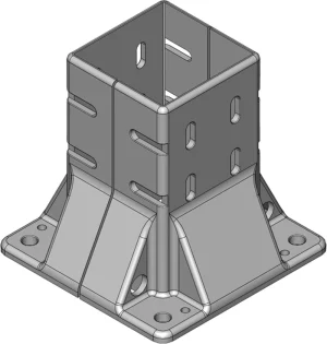 Embase 90x90 pour profilé aluminium