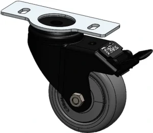 Roulette pivotante à platine 2 trous