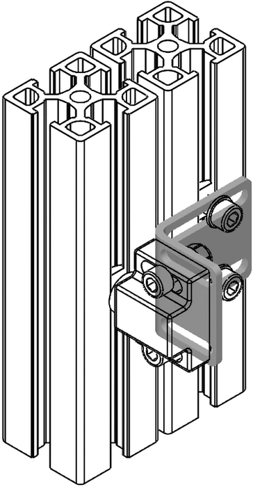 mise en situation du Support de verrou pour profilé aluminium