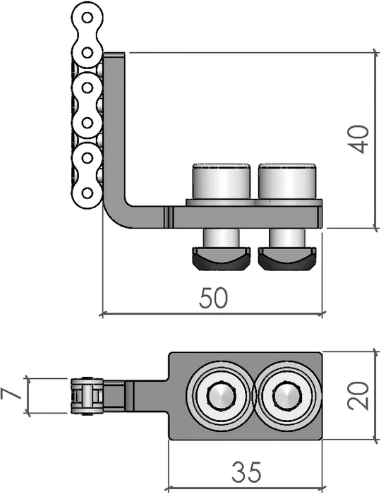 Plan de la Liaison Chaîne-Porte pour Chaîne 05-B1