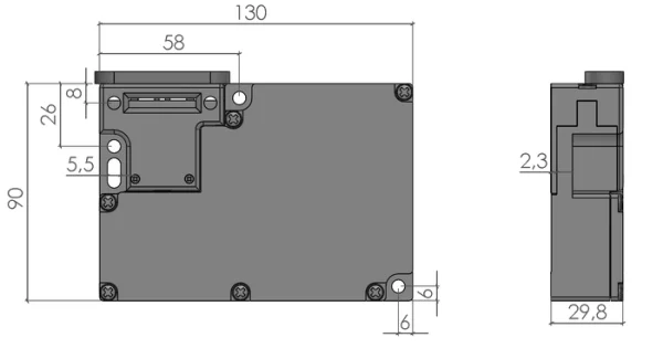 Plan de l'Interrupteur de sécurité Schmersal avec verrouillage pour profilé aluminium