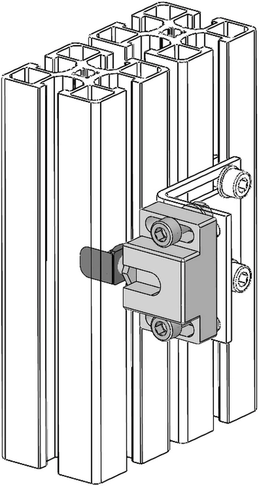 mise en situation du Verrou plastique pour profilé aluminium