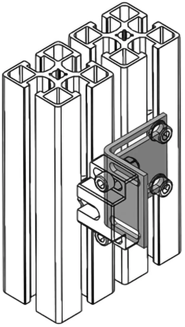 mise en situation du Support de verrou pour profilé aluminium