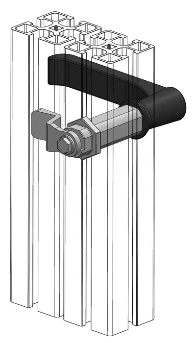 Poignée en L pour profilé aluminium – Rainure 8mm – Image 2