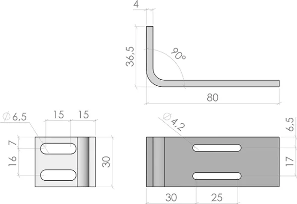 plan du Support Euchner NM12VZA-M pour profilé aluminium