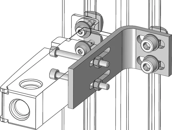 mise en situation du Support Euchner NM12VZA-M pour profilé aluminium