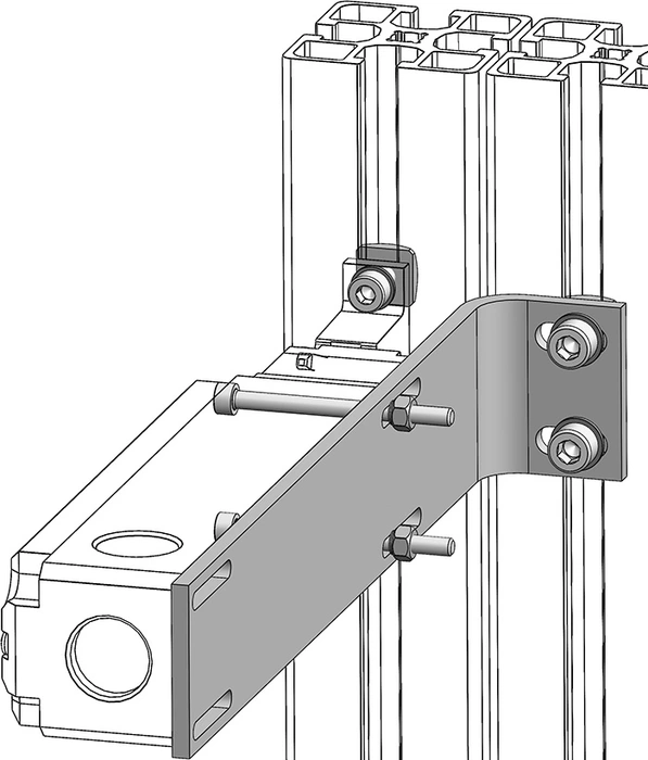 mise en situation du Support Euchner TP3-2131A024M pour profilé aluminium