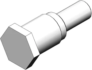 Axe droit pour galet de guidage pour axe 16mm