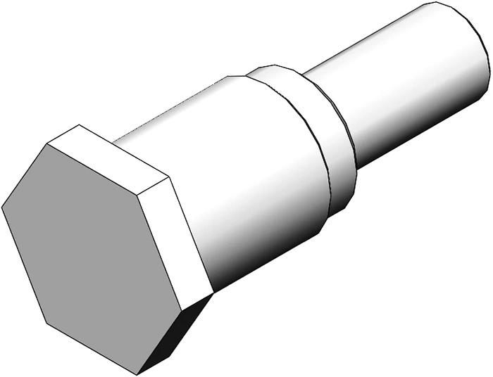 Axe droit pour galet de guidage pour axe 16mm