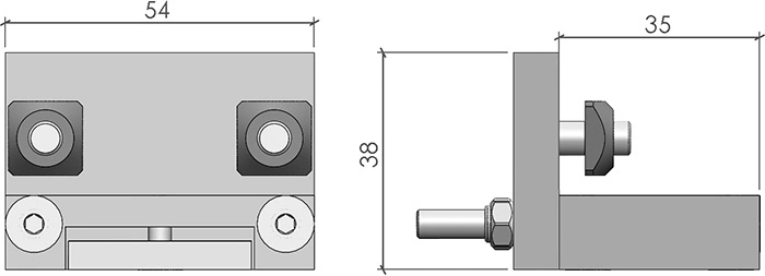 plan du Tendeur de Courroie pour Guidage avec Axe de 10 mm