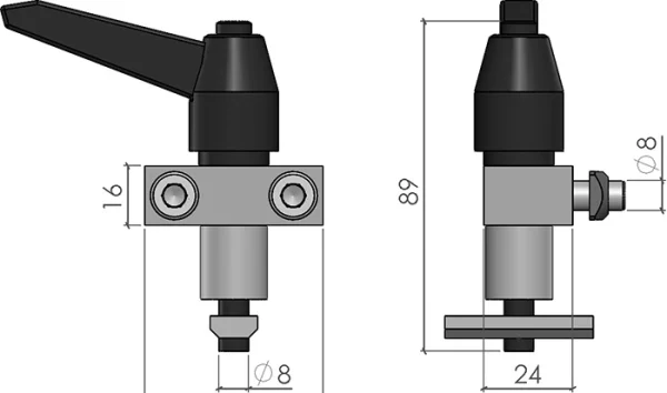 plan du Kit Frein pour Système de Guidage Ø10 mm