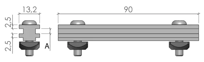 plan du Patin de glissement pour profilé aluminium