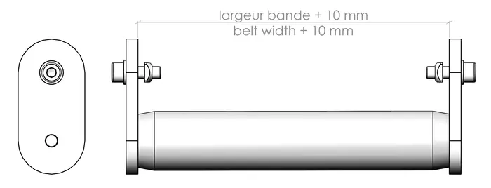 Kit Rouleau Support de Bande 2D largeur 80 à 800