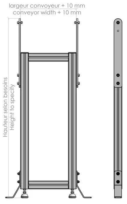 Jambage 2D Pour Largeur 100mm à 800mm