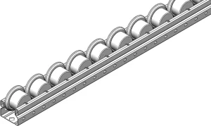 Rail à Galets Noirs Antistatique Ø33 mm avec Flasques
