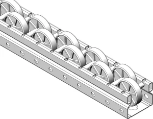 Rail à Galets Doubles Jaunes Ø33 mm