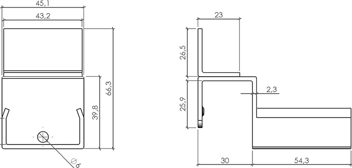 plan du Support Rail avec butée