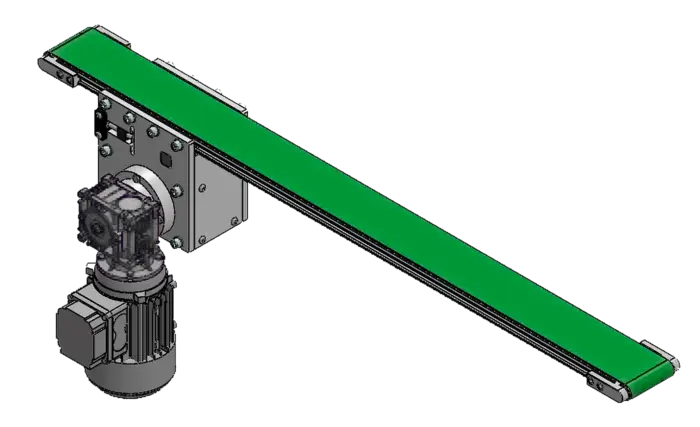 Représentation 3D d'un convoyeur à bande TB25