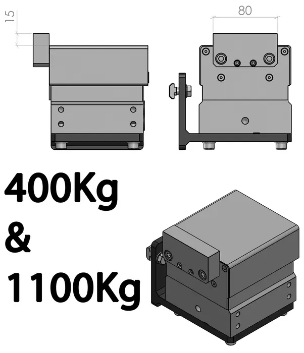 mise en plan de la Butées pour Convoyeur TRH 400Kg - 1100Kg
