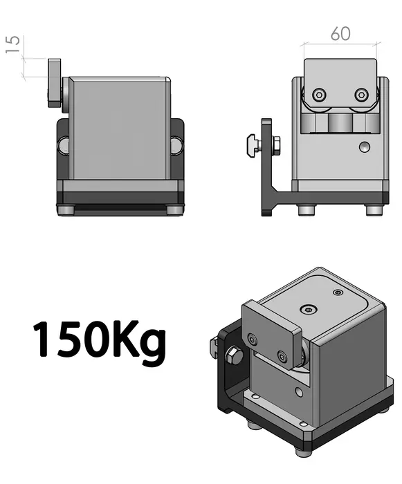mise en plan de la Butées pour Convoyeur TRH 150kg