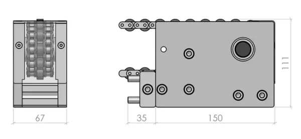 Plan du Renvoi d'Angle pour Convoyeur TRC