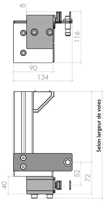 Plan de la Butée Pneumatique avec Amorti pour Convoyeur TRC