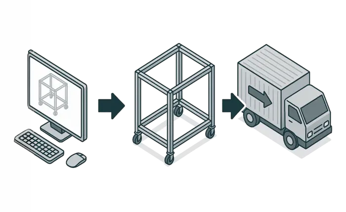 notre processus de réalisation d'une structure en profilé aluminium