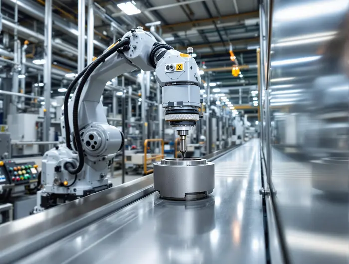 Photo d'un robot faisant une opération sur une ligne de production