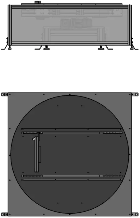 plan 2D de la Fonction Table Tournante pour Convoyeurs TRH et TRC