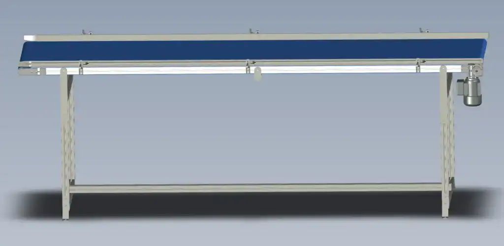 Fichier STEP 3D d'un convoyeur Arcane ouvert dans un logiciel de CAO avec arborescence des composants visible