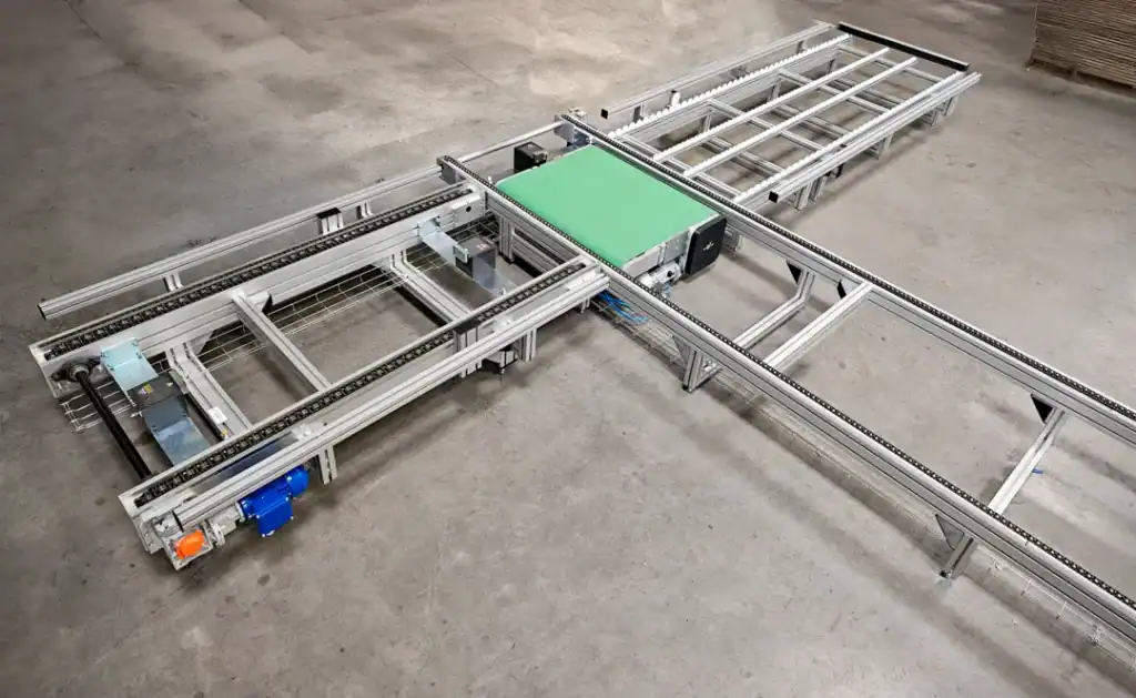 Transfert à chaîne avec levage ripage diamètre 100 mm à bande